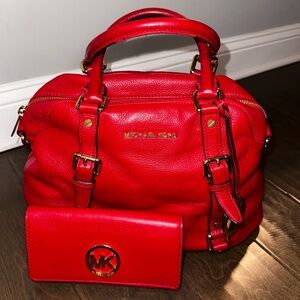 Michael Kors Bedford Bowling Satchel Crossbody & Fulton Flap Continental Wallet